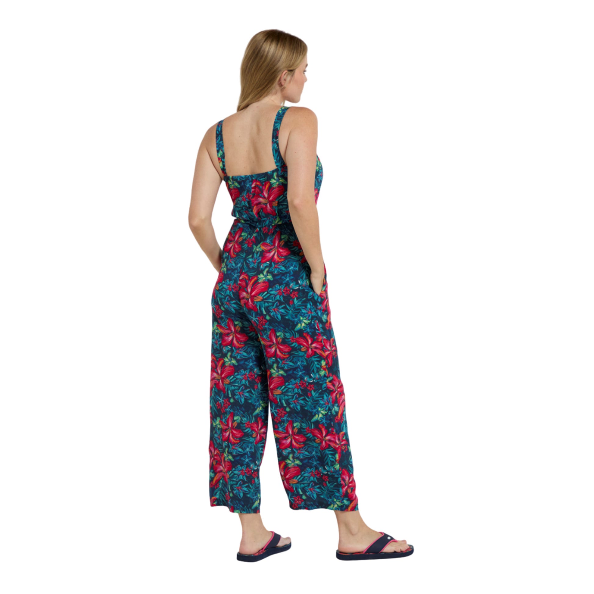 Red - Lifestyle - Animal Womens-Ladies Flora EcoVero Capri Jumpsuit
