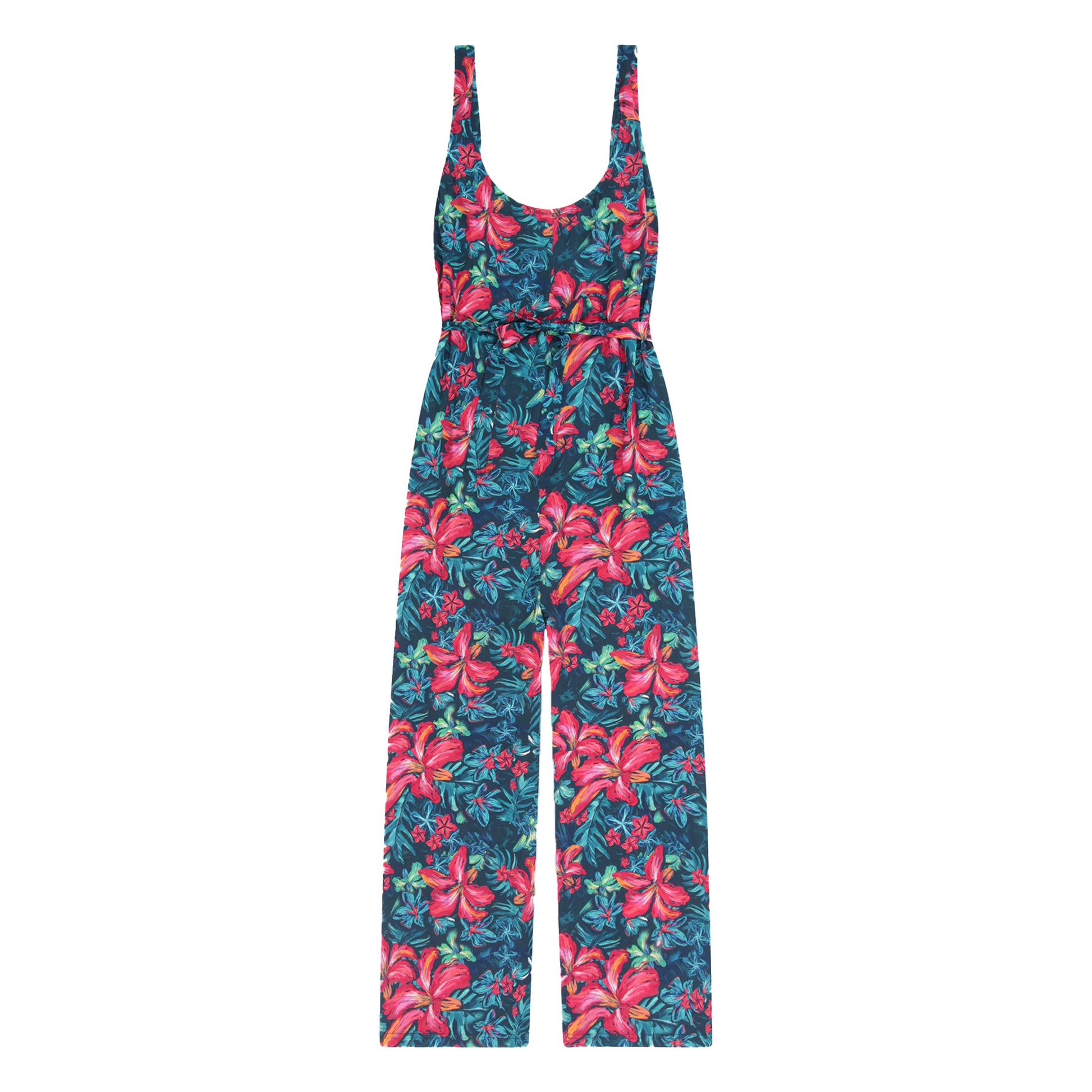 Red - Front - Animal Womens-Ladies Flora EcoVero Capri Jumpsuit