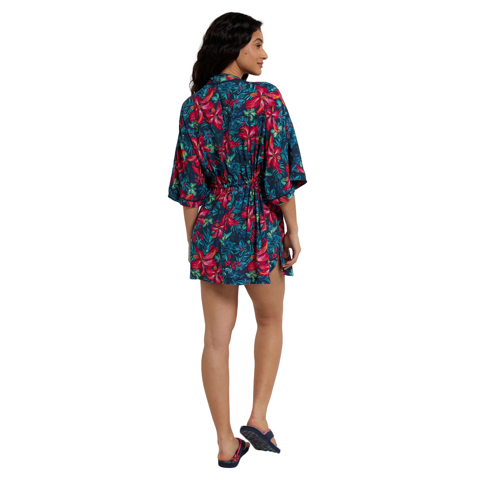 Red - Lifestyle - Animal Womens-Ladies Kym EcoVero Kimono