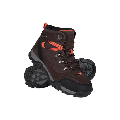 Brown - Pack Shot - Mountain Warehouse Childrens-Kids Trail Suede Walking Boots