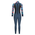 Navy - Back - Mountain Warehouse Womens-Ladies Tropical Leaves Full Wetsuit