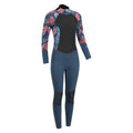Navy - Side - Mountain Warehouse Womens-Ladies Tropical Leaves Full Wetsuit