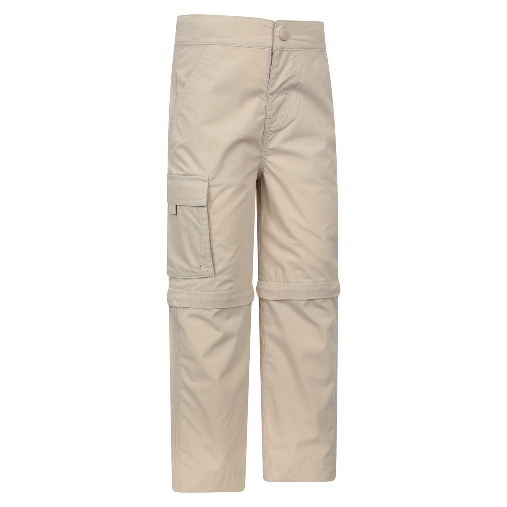 Light Beige - Side - Mountain Warehouse Childrens-Kids Zip-Off Active Trousers