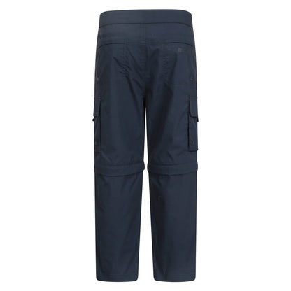 Navy - Back - Mountain Warehouse Childrens-Kids Zip-Off Active Trousers