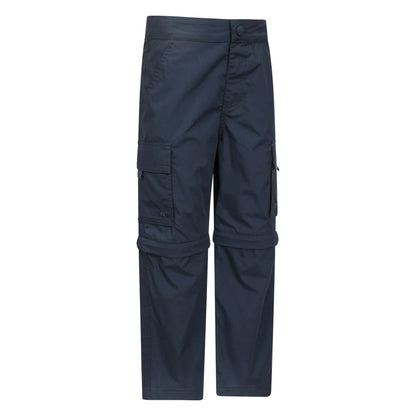 Navy - Side - Mountain Warehouse Childrens-Kids Zip-Off Active Trousers
