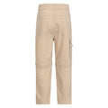 Beige - Back - Mountain Warehouse Childrens-Kids Zip-Off Active Trousers