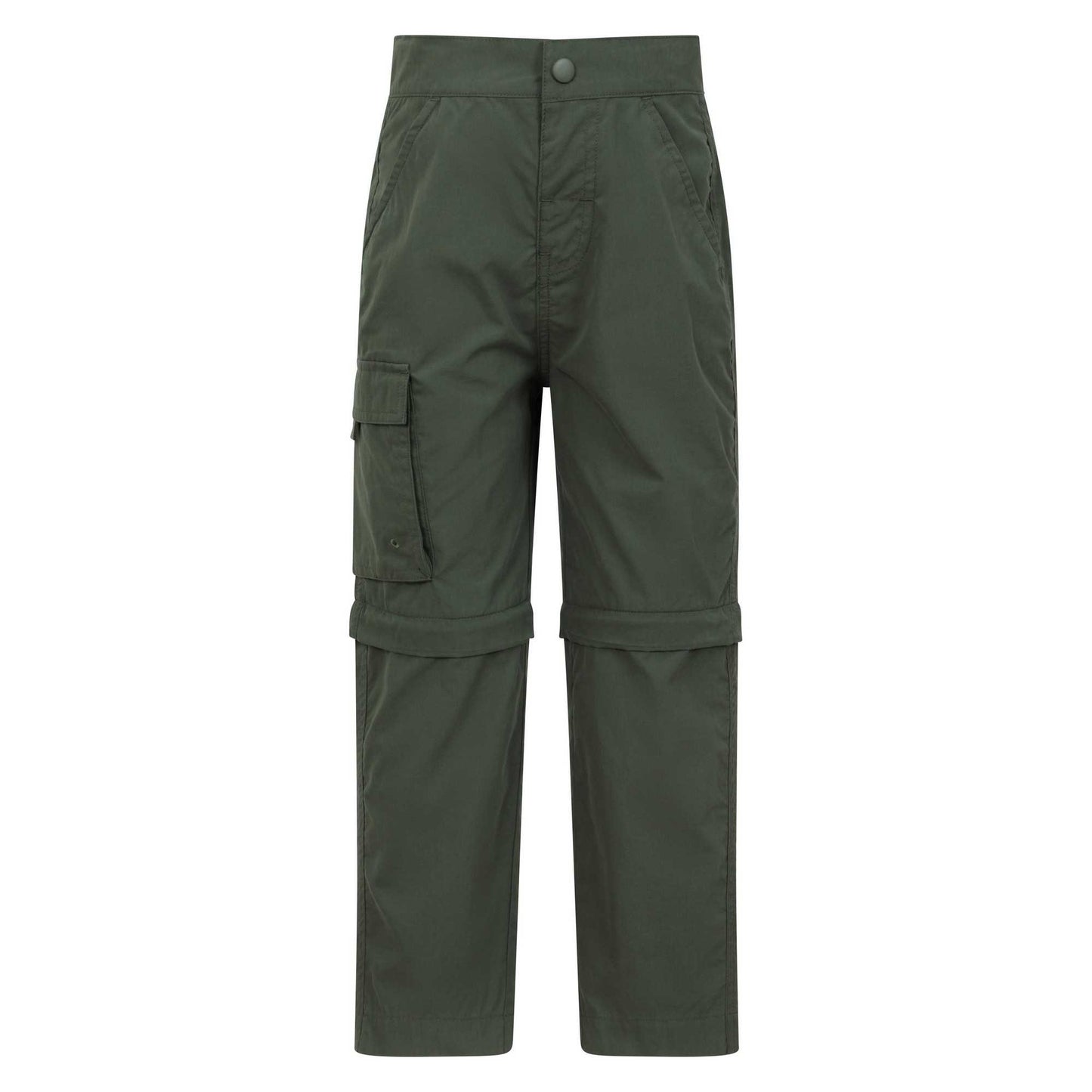 Khaki Green - Front - Mountain Warehouse Childrens-Kids Zip-Off Active Trousers