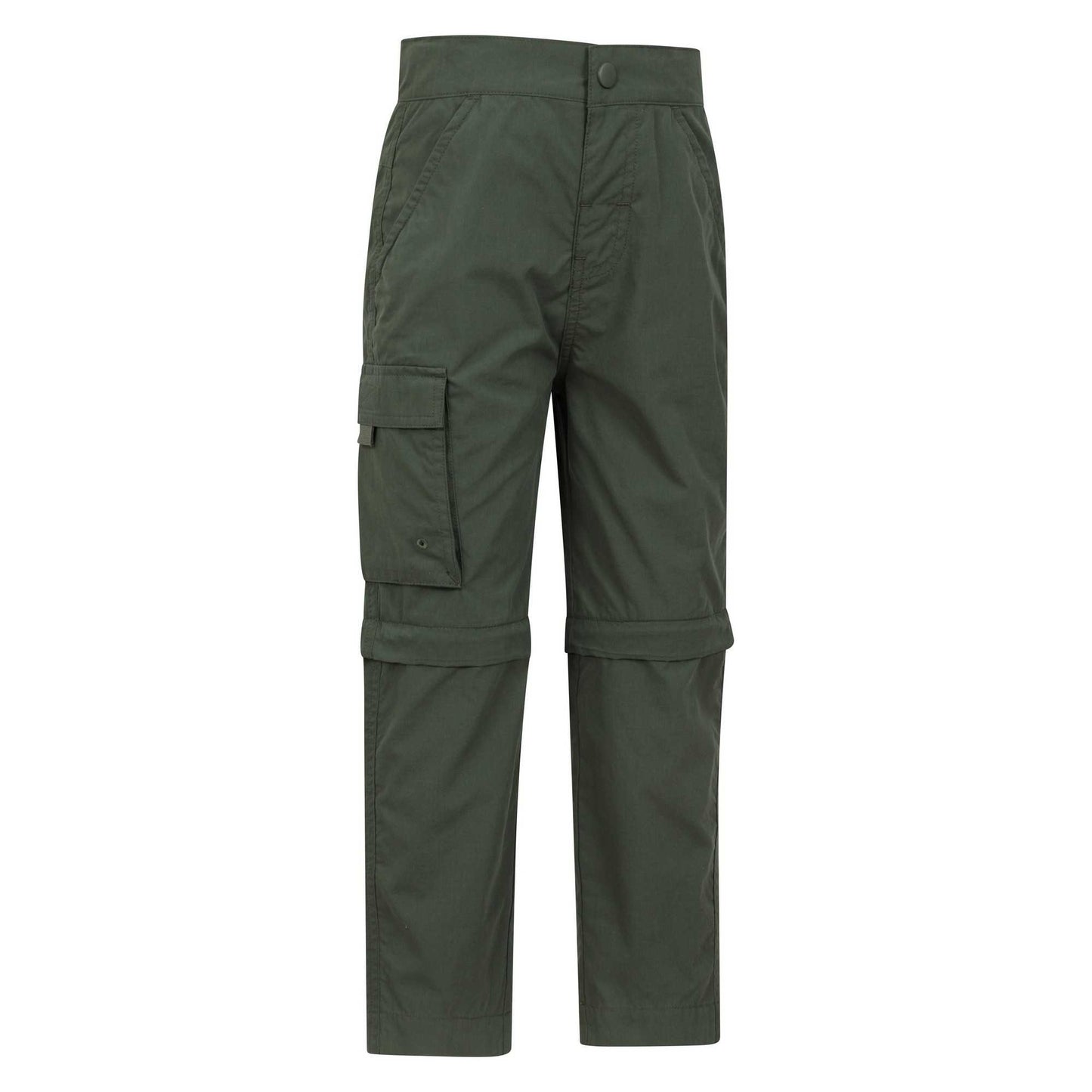 Khaki Green - Side - Mountain Warehouse Childrens-Kids Zip-Off Active Trousers