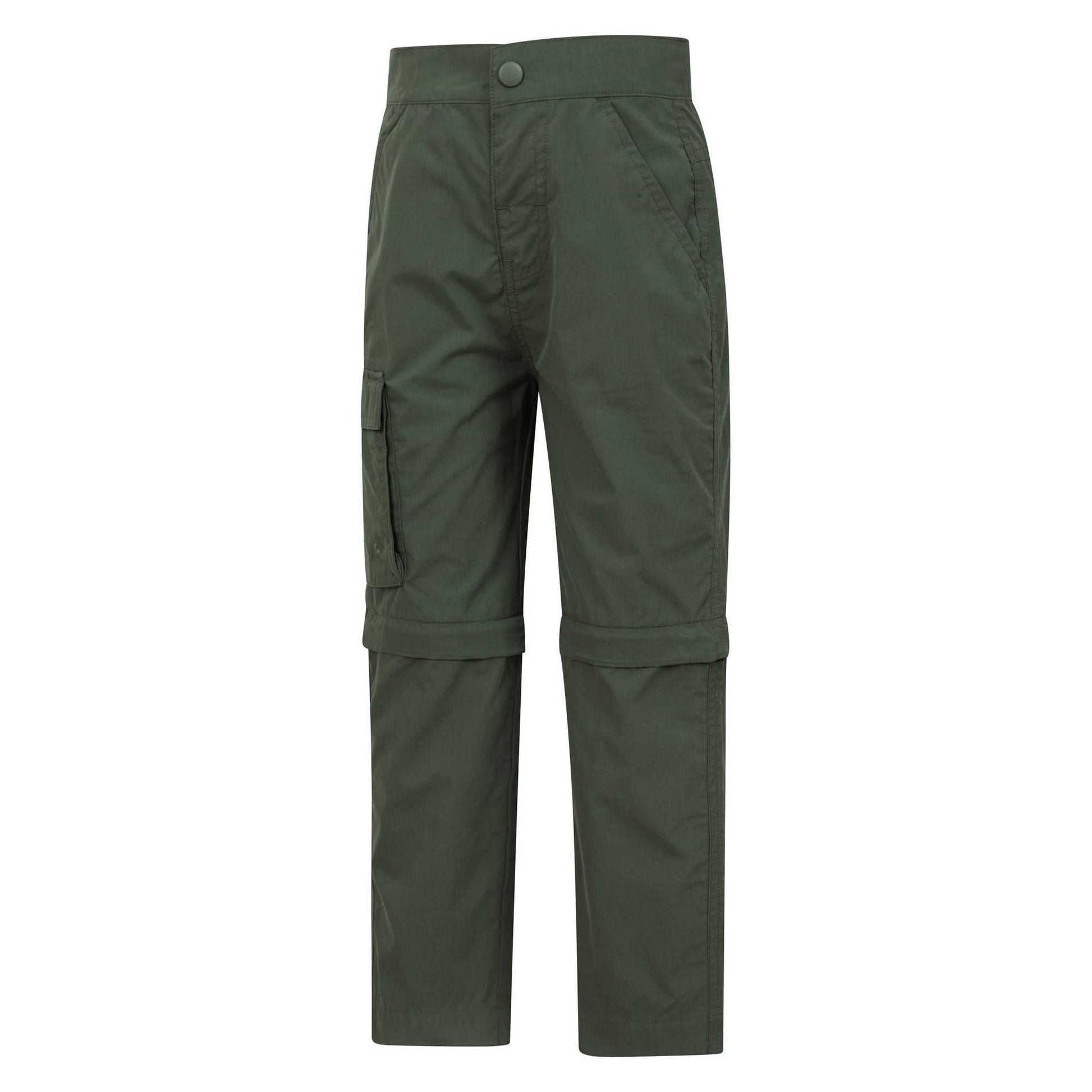 Khaki Green - Lifestyle - Mountain Warehouse Childrens-Kids Zip-Off Active Trousers