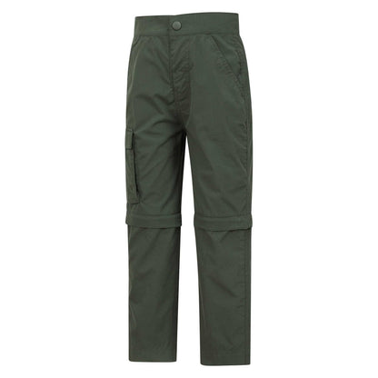Khaki Green - Lifestyle - Mountain Warehouse Childrens-Kids Zip-Off Active Trousers