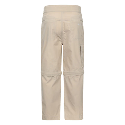 Light Beige - Back - Mountain Warehouse Childrens-Kids Zip-Off Active Trousers