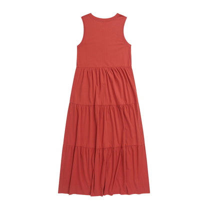 Coral - Back - Animal Womens-Ladies Jersey Maxi Dress