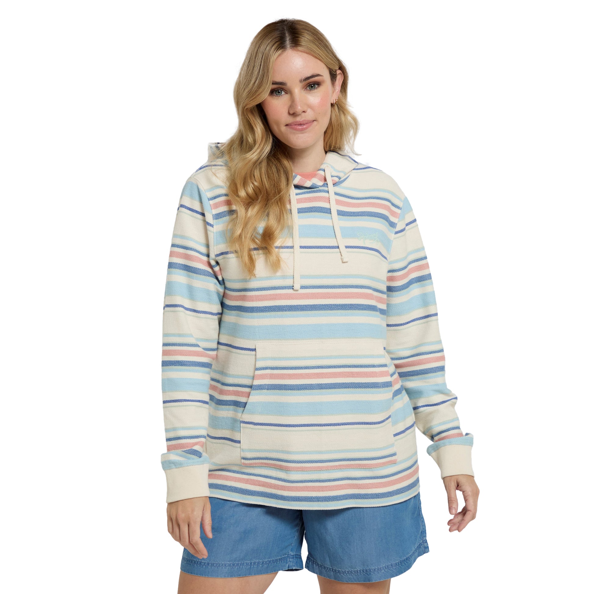 Coral - Front - Animal Womens-Ladies Lila Organic Beach Hoodie