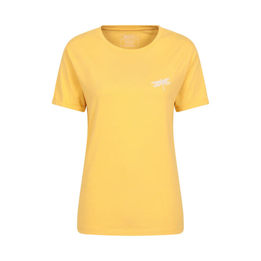 Pale Yellow - Front - Mountain Warehouse Womens-Ladies Dragonfly Organic Loose Fit T-Shirt