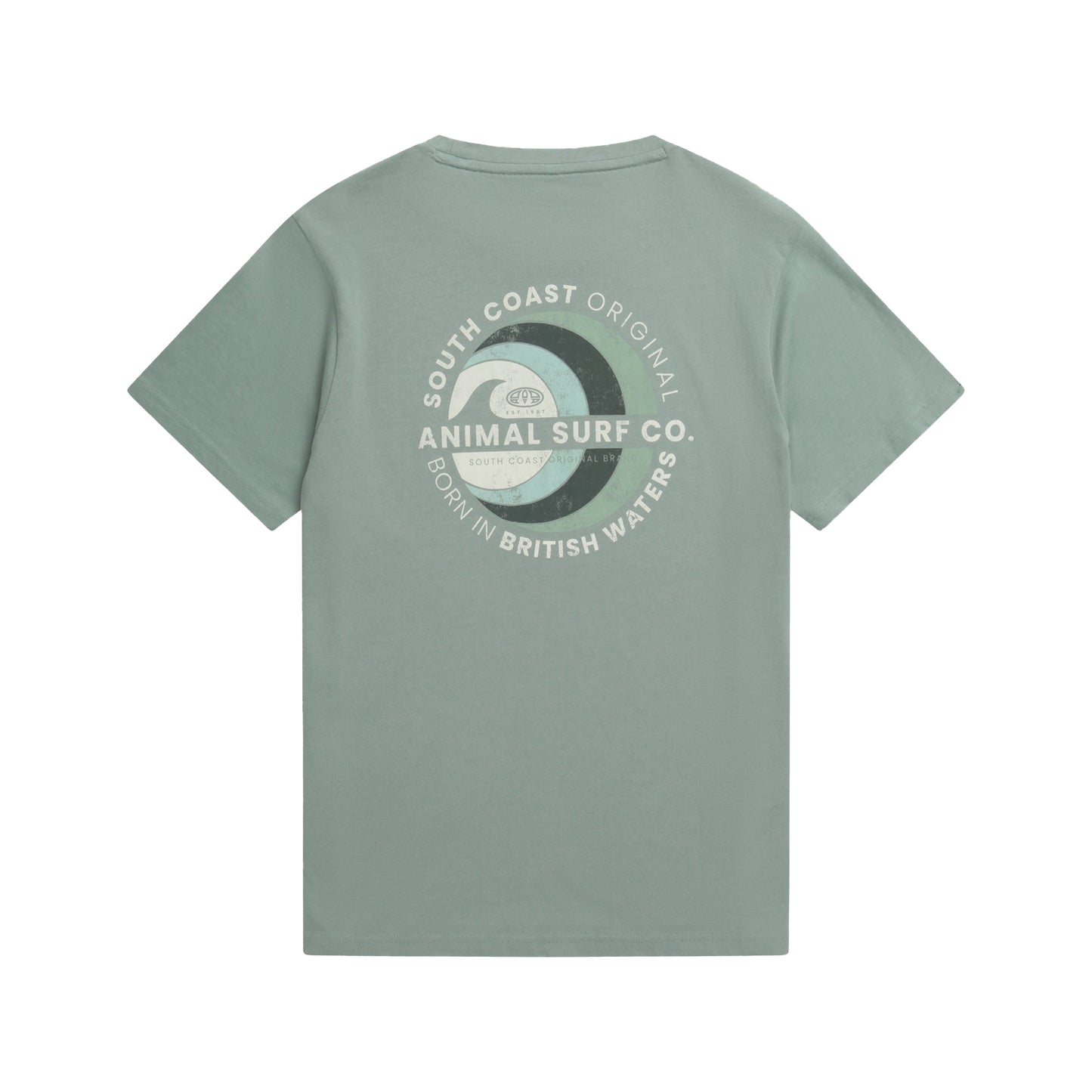 Green - Back - Animal Mens Jacob Back Print Organic T-Shirt