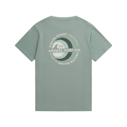Green - Back - Animal Mens Jacob Back Print Organic T-Shirt