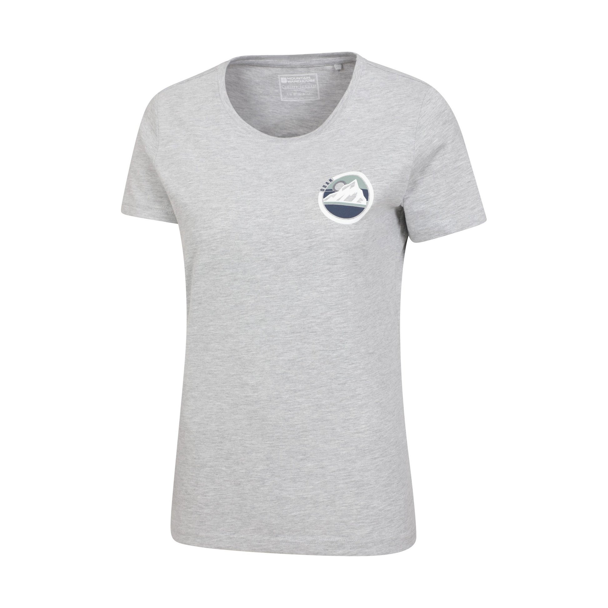 Grey - Side - Mountain Warehouse Womens-Ladies Oban Tree Ring Organic T-Shirt