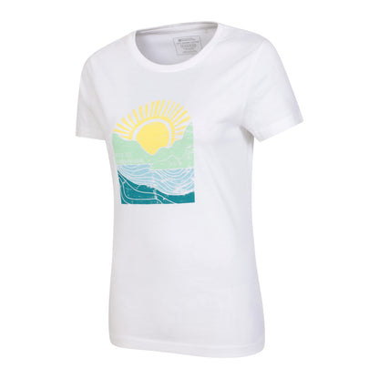 White - Side - Mountain Warehouse Womens-Ladies Never Lost Sunrise Organic T-Shirt