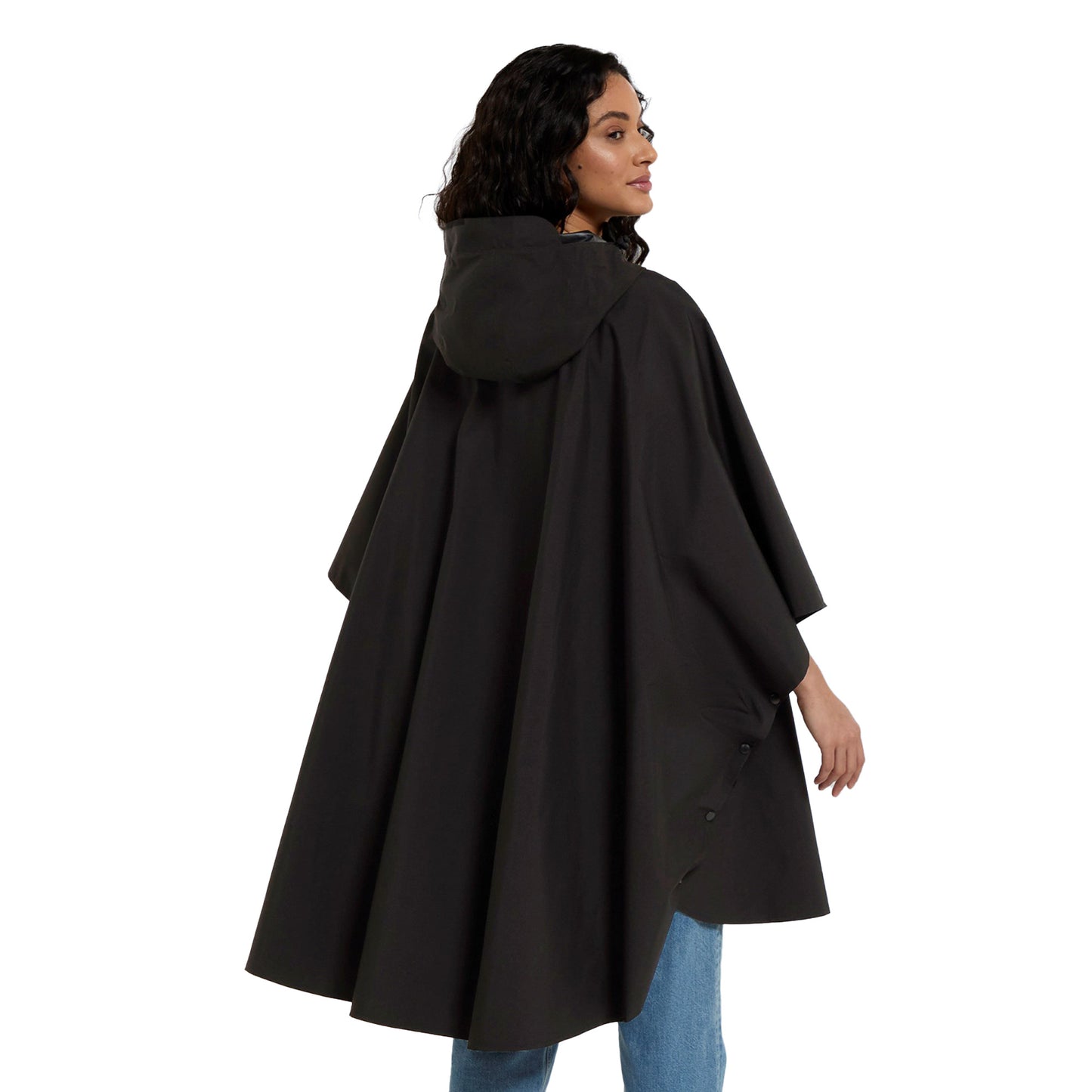 Black - Back - Animal Womens-Ladies Pace Waterproof Poncho