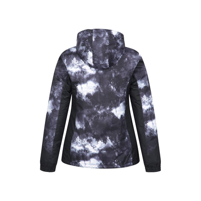 Jet Black - Back - Mountain Warehouse Womens-Ladies Dawn Printed Ski Jacket