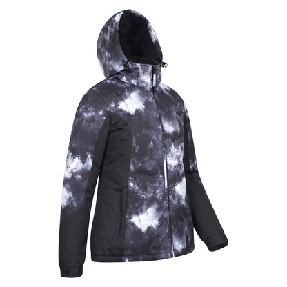 Jet Black - Side - Mountain Warehouse Womens-Ladies Dawn Printed Ski Jacket