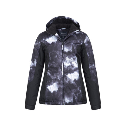 Jet Black - Pack Shot - Mountain Warehouse Womens-Ladies Dawn Printed Ski Jacket