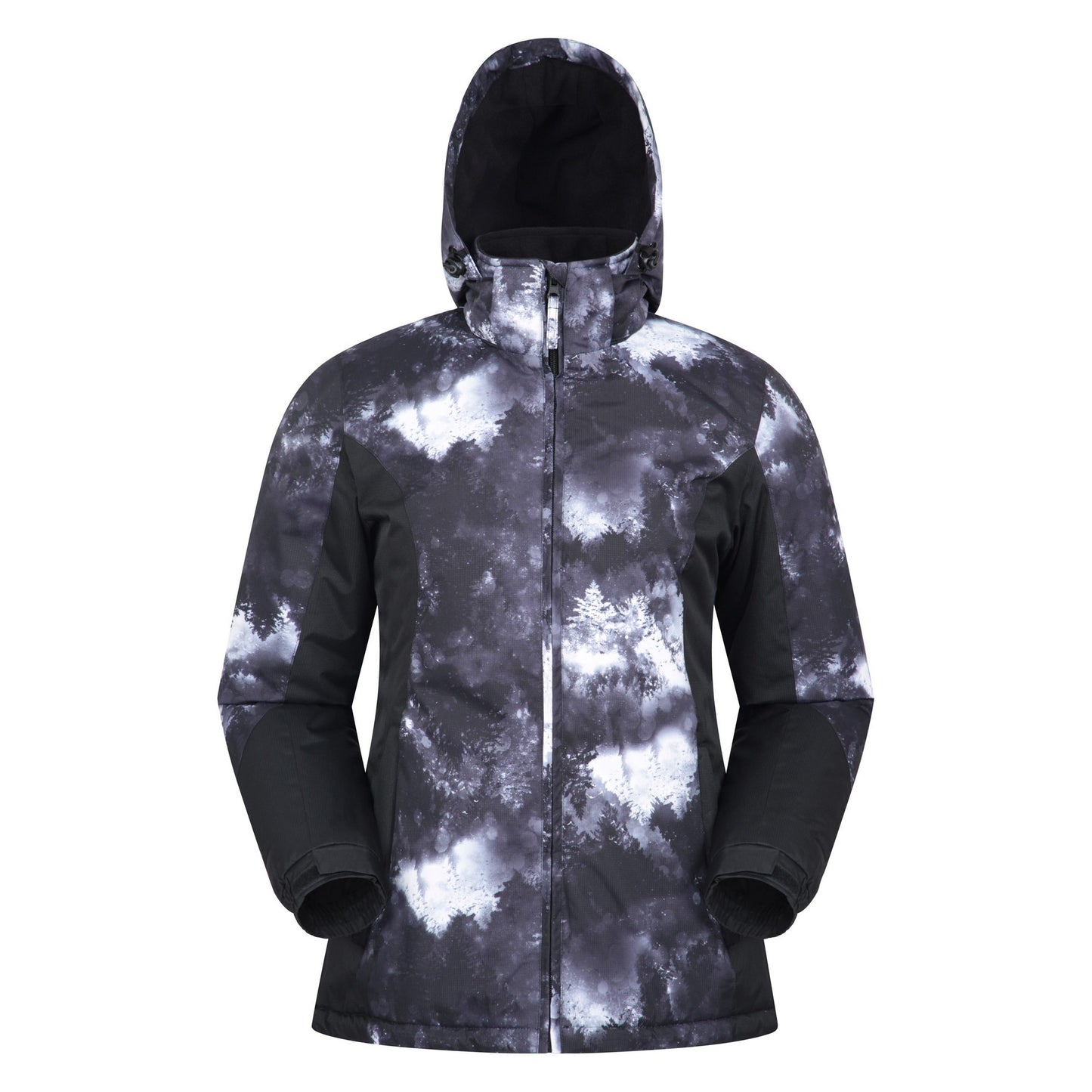Jet Black - Front - Mountain Warehouse Womens-Ladies Dawn Printed Ski Jacket