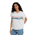 White - Side - Animal Womens-Ladies Phoenix Stripe Organic T-Shirt