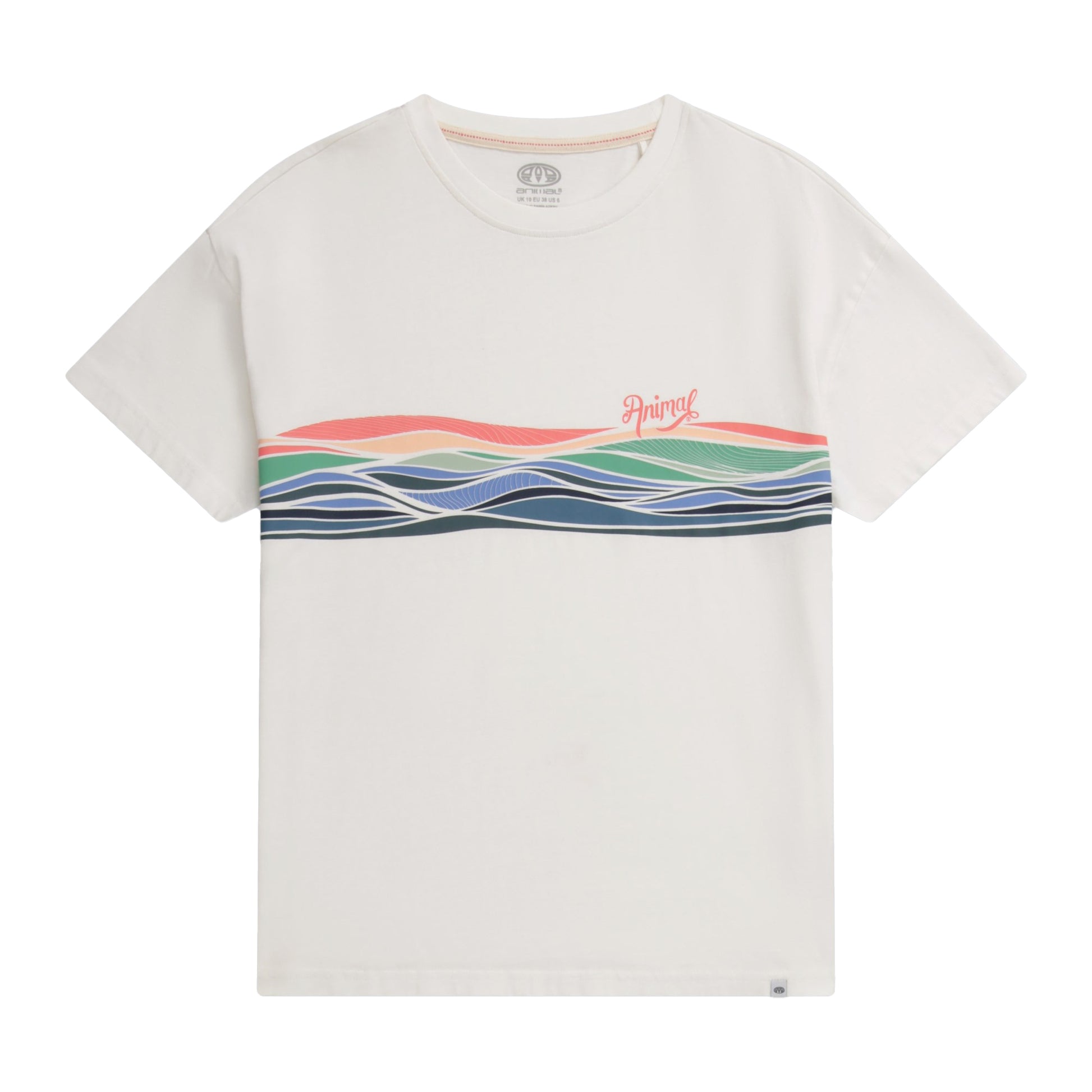 White - Front - Animal Womens-Ladies Phoenix Stripe Organic T-Shirt