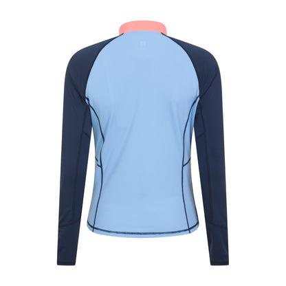 Blue - Back - Mountain Warehouse Womens-Ladies Helston Long-Sleeved Rash Guard