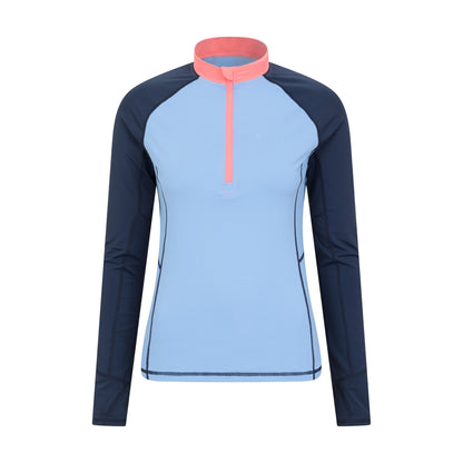 Blue - Front - Mountain Warehouse Womens-Ladies Helston Long-Sleeved Rash Guard