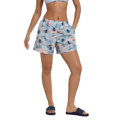 Pale Blue - Side - Animal Womens-Ladies Reeva Recycled Swim Shorts