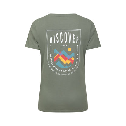 Khaki Green - Back - Mountain Warehouse Womens-Ladies Discover Oban Cotton T-Shirt