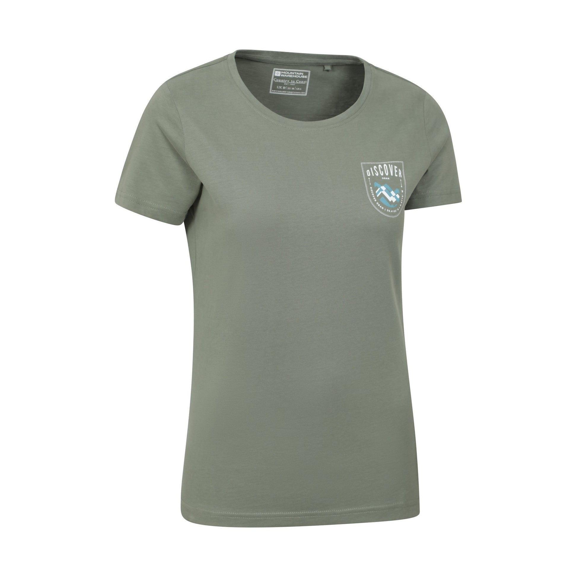 Khaki Green - Lifestyle - Mountain Warehouse Womens-Ladies Discover Oban Cotton T-Shirt