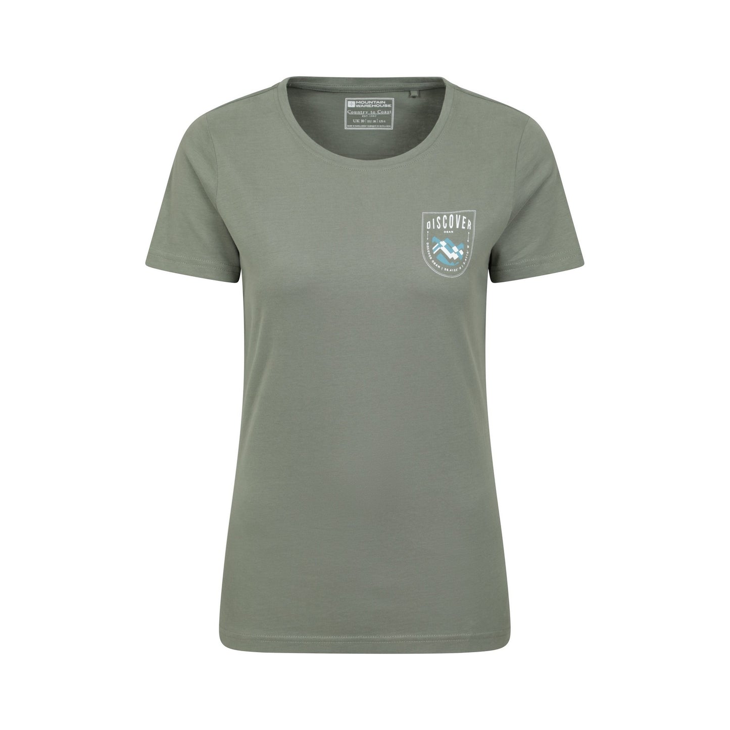 Khaki Green - Front - Mountain Warehouse Womens-Ladies Discover Oban Cotton T-Shirt
