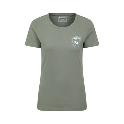 Khaki Green - Front - Mountain Warehouse Womens-Ladies Discover Oban Cotton T-Shirt