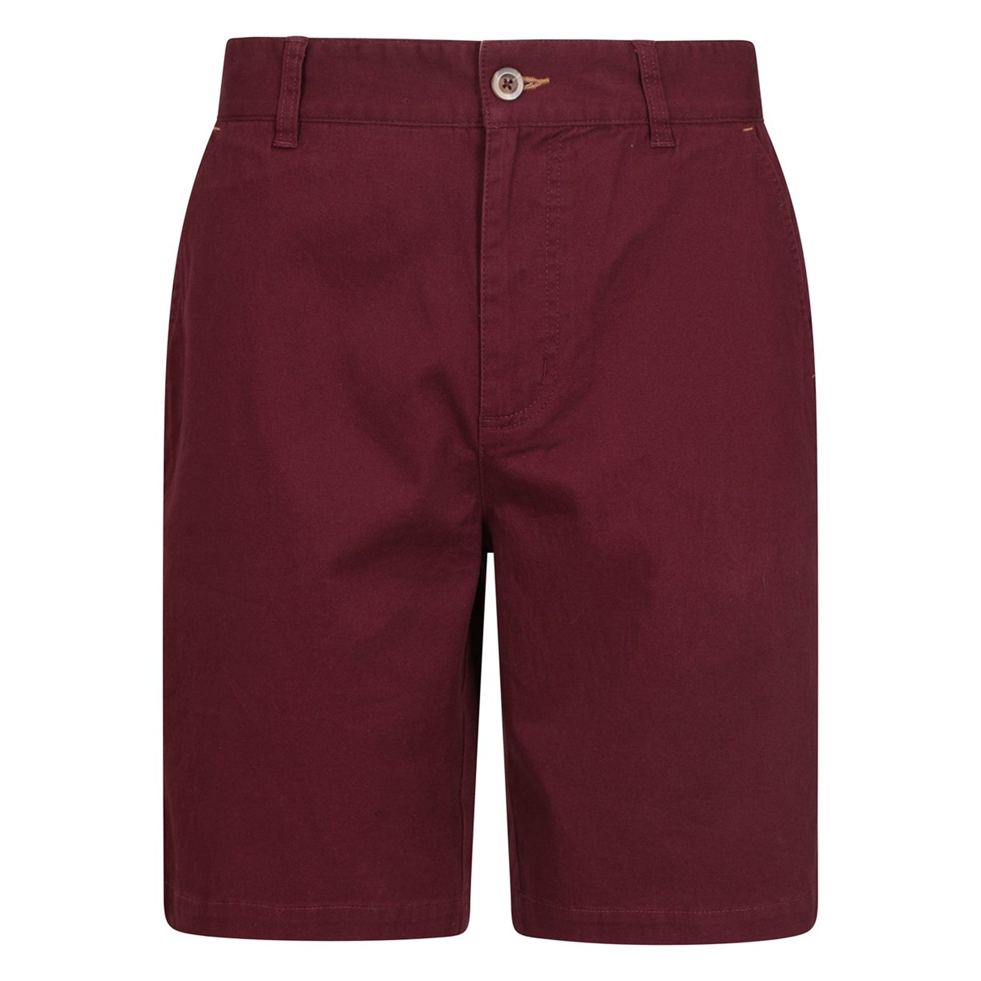 Burgundy - Front - Mountain Warehouse Mens Organic Chino Shorts
