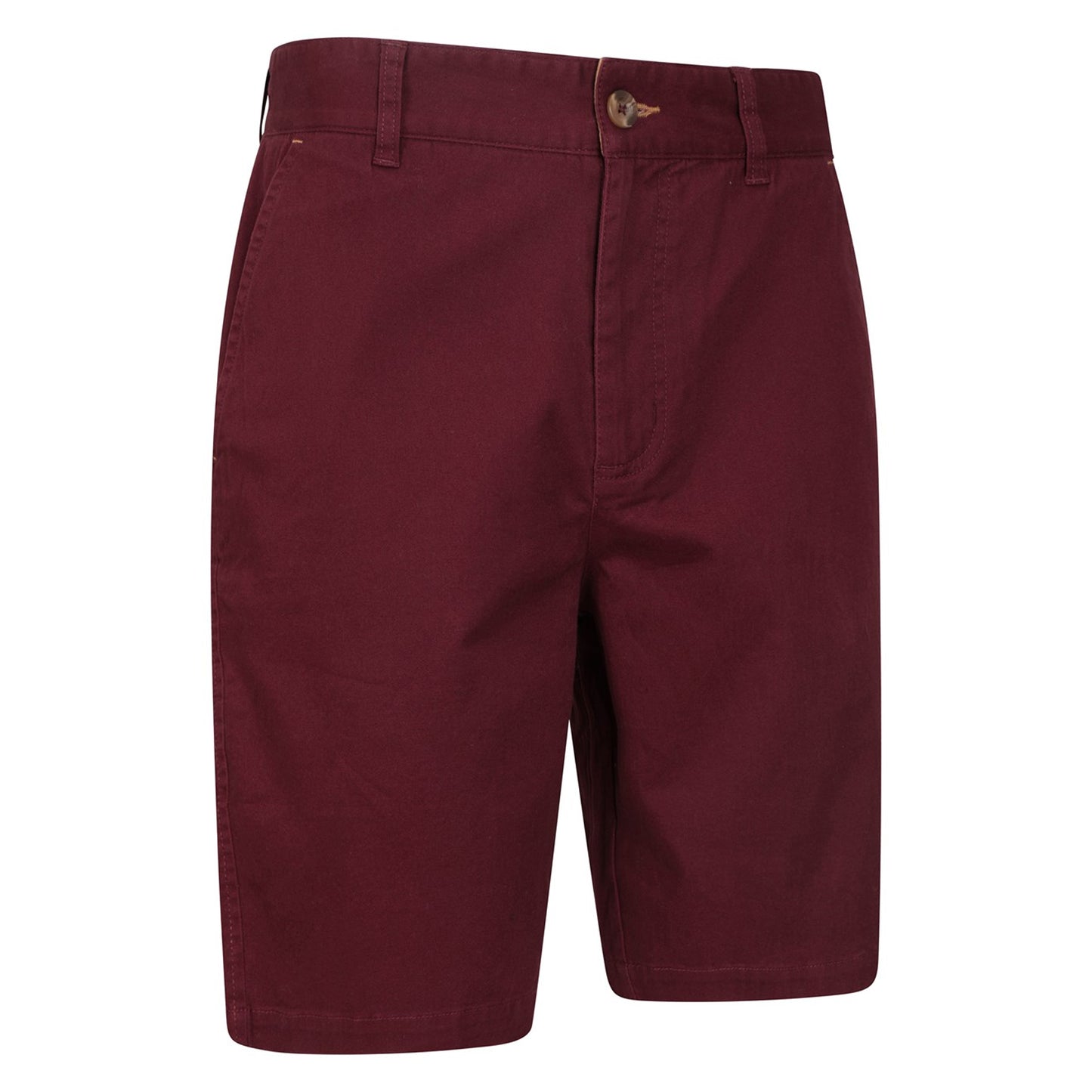 Burgundy - Side - Mountain Warehouse Mens Organic Chino Shorts