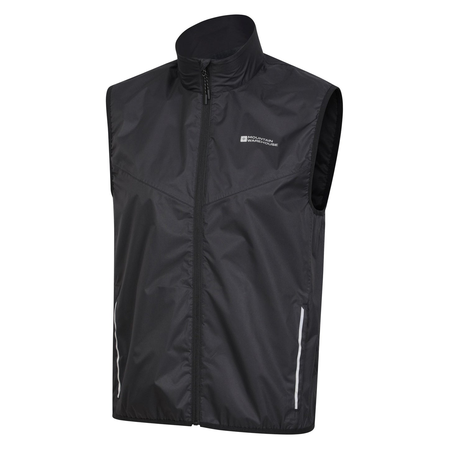 Black - Side - Mountain Warehouse Mens Cadence Waterproof Cycling Gilet