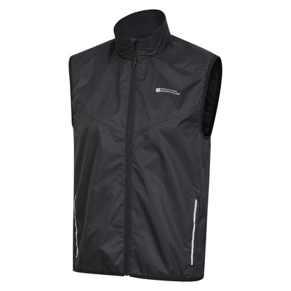Black - Side - Mountain Warehouse Mens Cadence Waterproof Cycling Gilet
