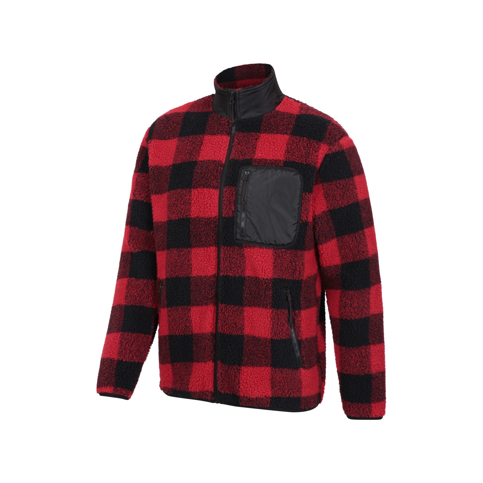 Red - Side - Mountain Warehouse Mens Whitby Borg Fleece Jacket