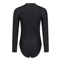 Jet Black - Back - Mountain Warehouse Womens-Ladies Surfer Long-Sleeved One Piece Swimsuit