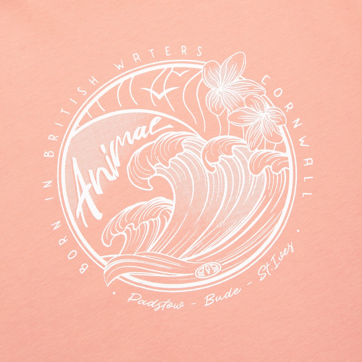 Coral - Side - Animal Womens-Ladies Holly Waves Organic T-Shirt