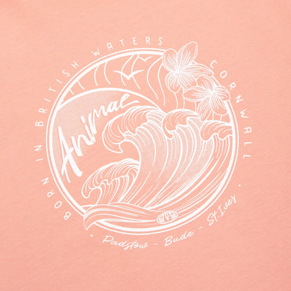 Coral - Side - Animal Womens-Ladies Holly Waves Organic T-Shirt