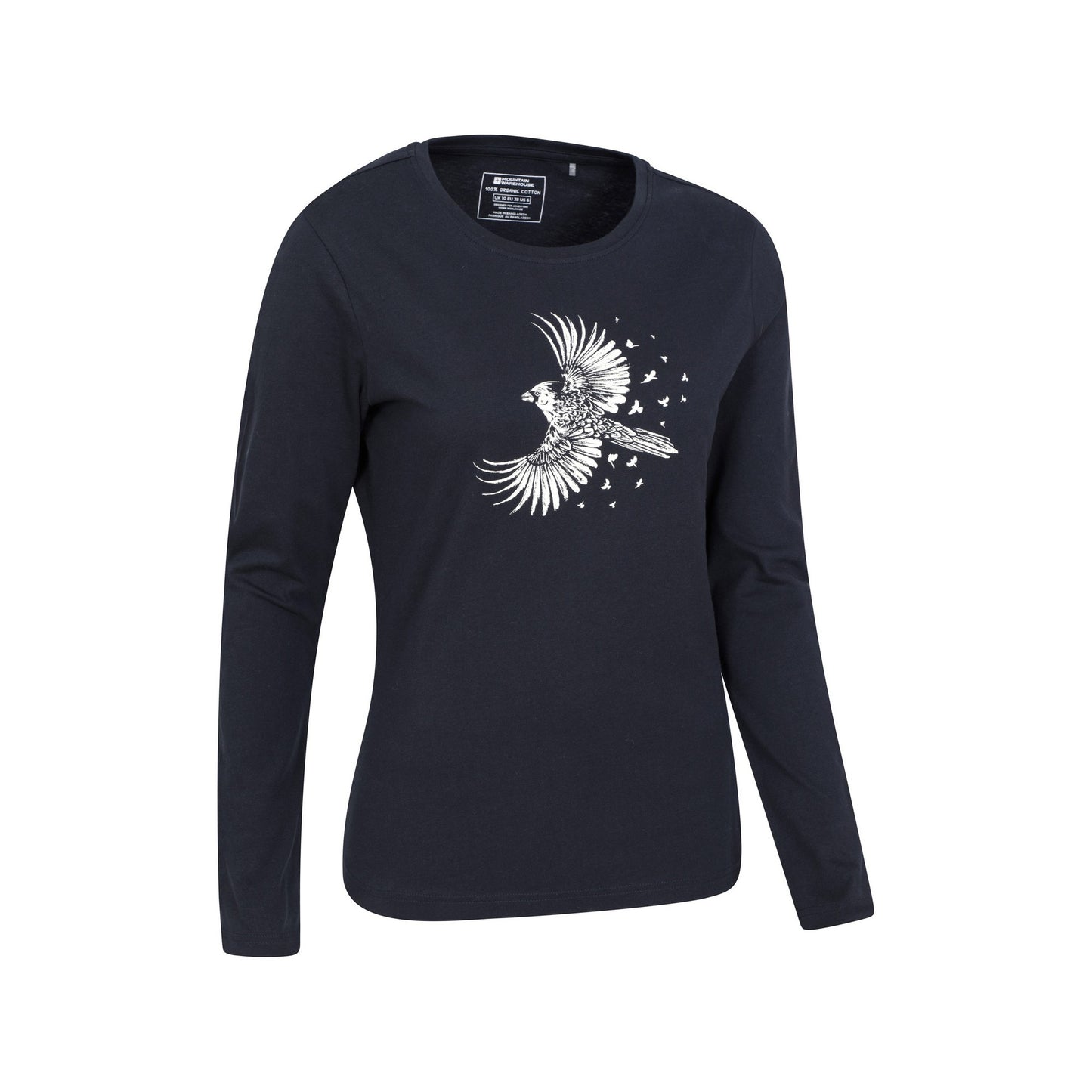 Navy - Back - Mountain Warehouse Womens-Ladies Cardinal Organic Long-Sleeved T-Shirt