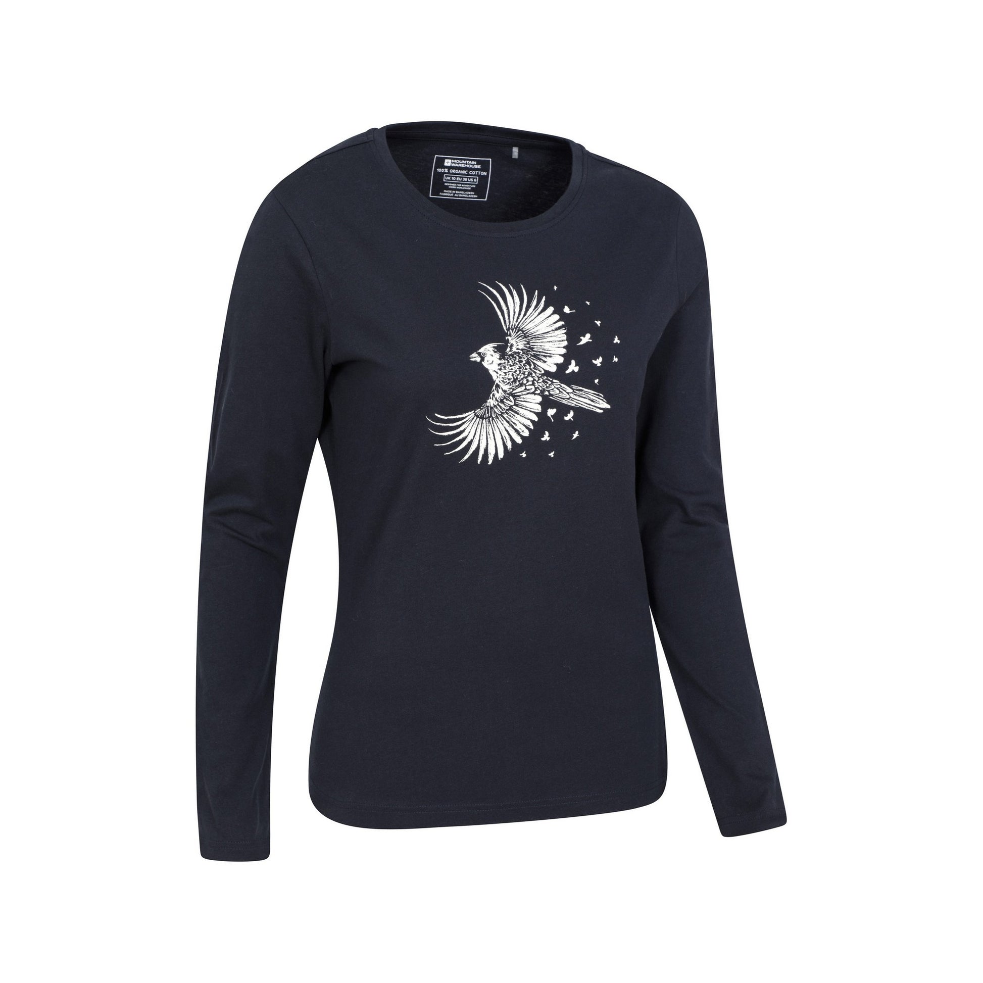Navy - Back - Mountain Warehouse Womens-Ladies Cardinal Organic Long-Sleeved T-Shirt