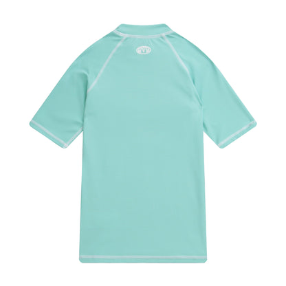 Turquoise - Back - Animal Childrens-Kids Daisy Logo Recycled Rash Guard
