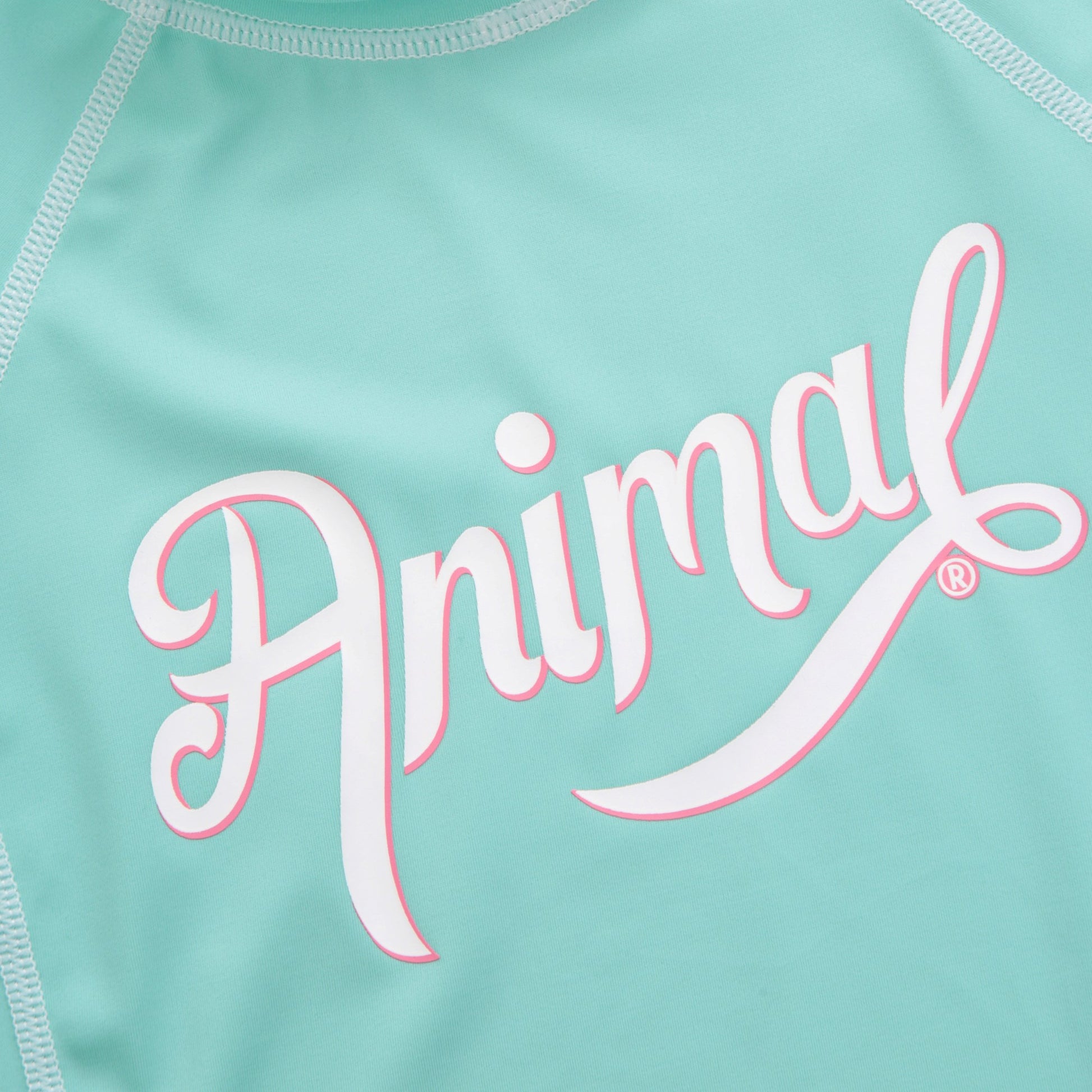 Turquoise - Side - Animal Childrens-Kids Daisy Logo Recycled Rash Guard