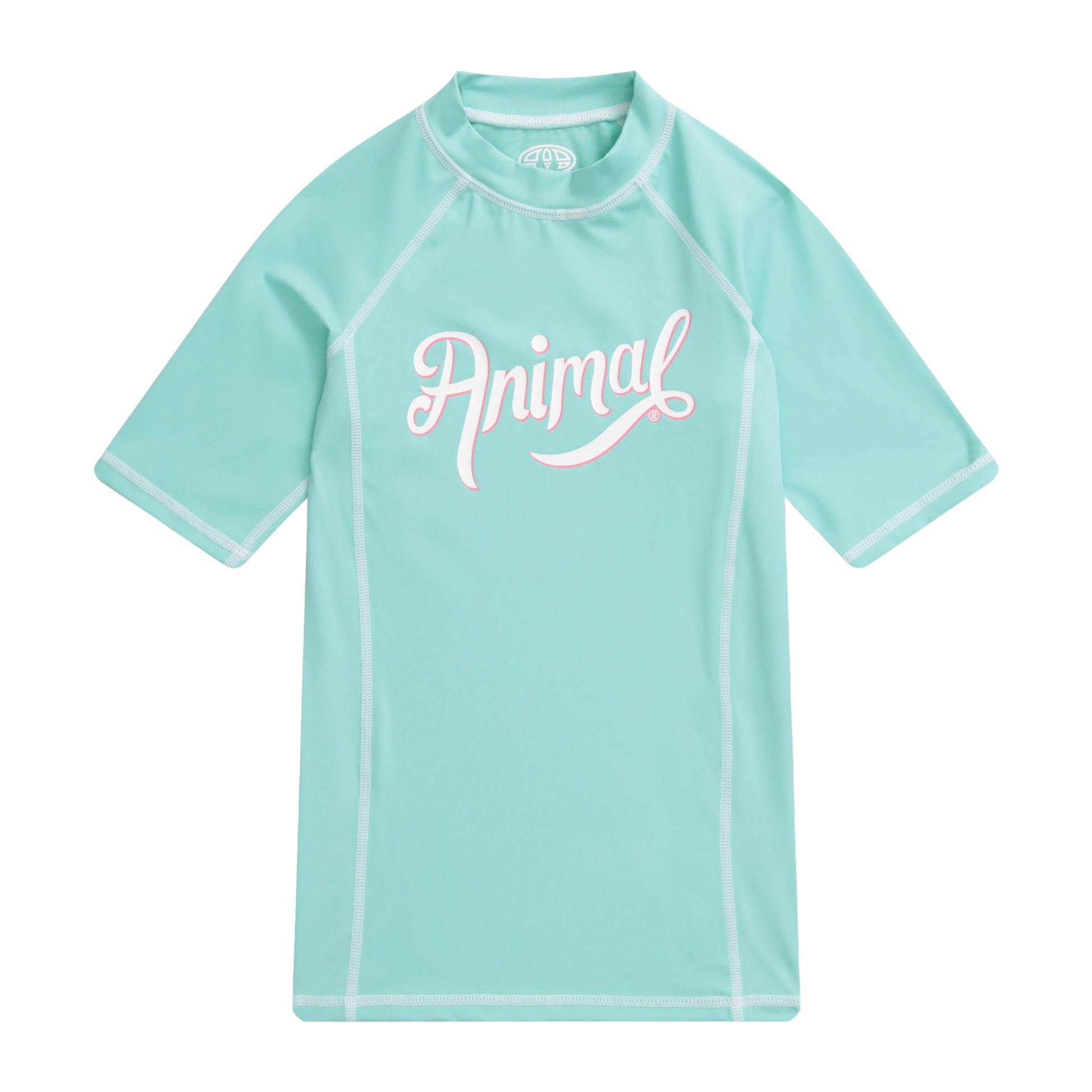 Turquoise - Front - Animal Childrens-Kids Daisy Logo Recycled Rash Guard