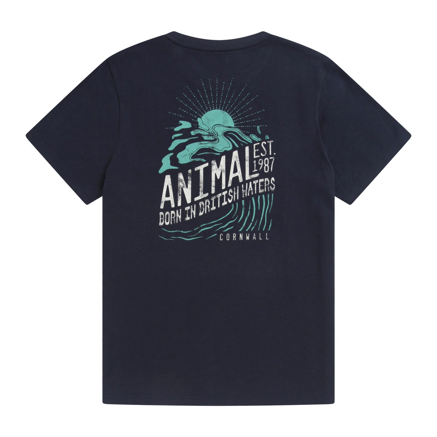 Navy - Back - Animal Mens Jacob Organic T-Shirt